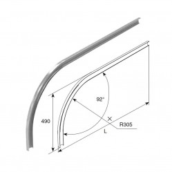 Изгиб горизонтальной направляющей R305 H490 L=5000